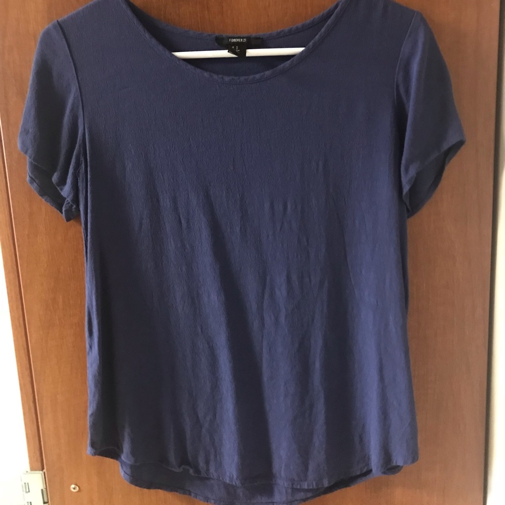 Navy chiffon blouse